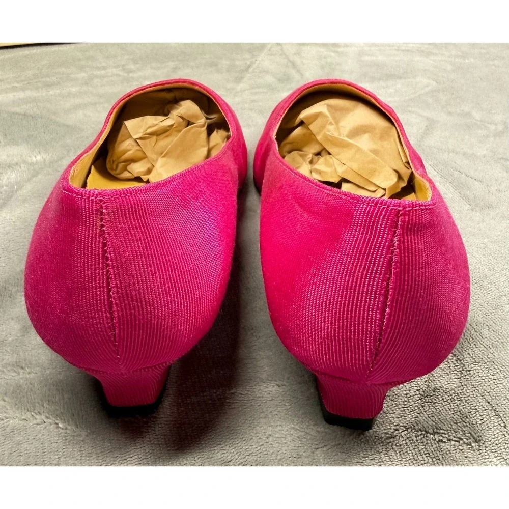 9 and Co Loafers Womens 7 M Pink Grosgrain Pointed Toe Flats Skimmer